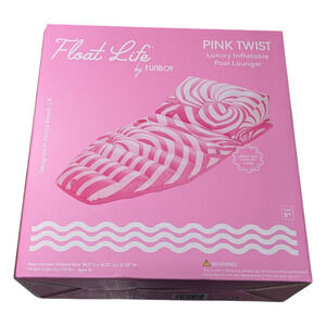 Float Life by Funboy Pink Twist Luxury Inflatable Pool Lounger NIB Pink